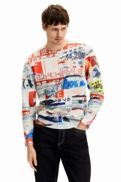 Magazine print sweatshirt