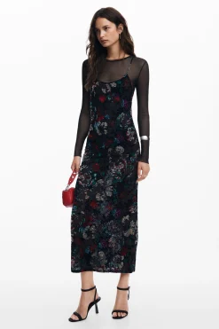 Mesh combo dress