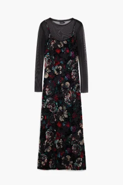 Mesh combo dress