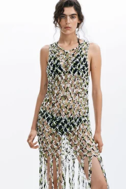 Mesh dress with net effect