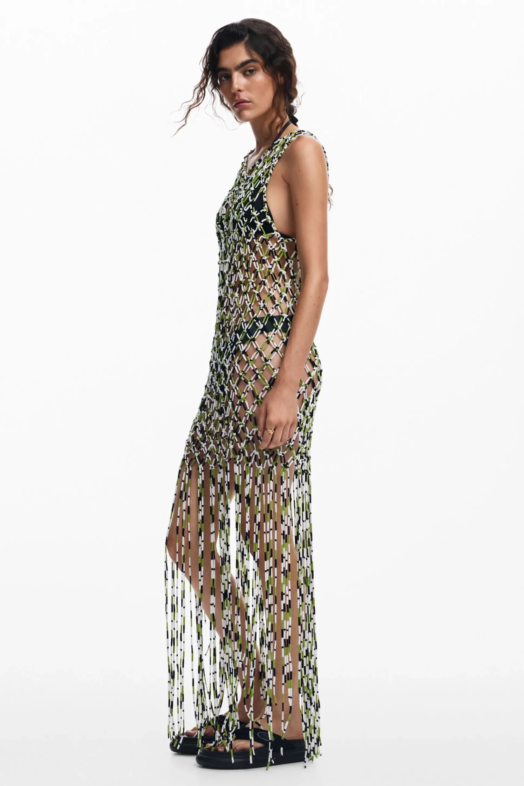 Mesh dress with net effect