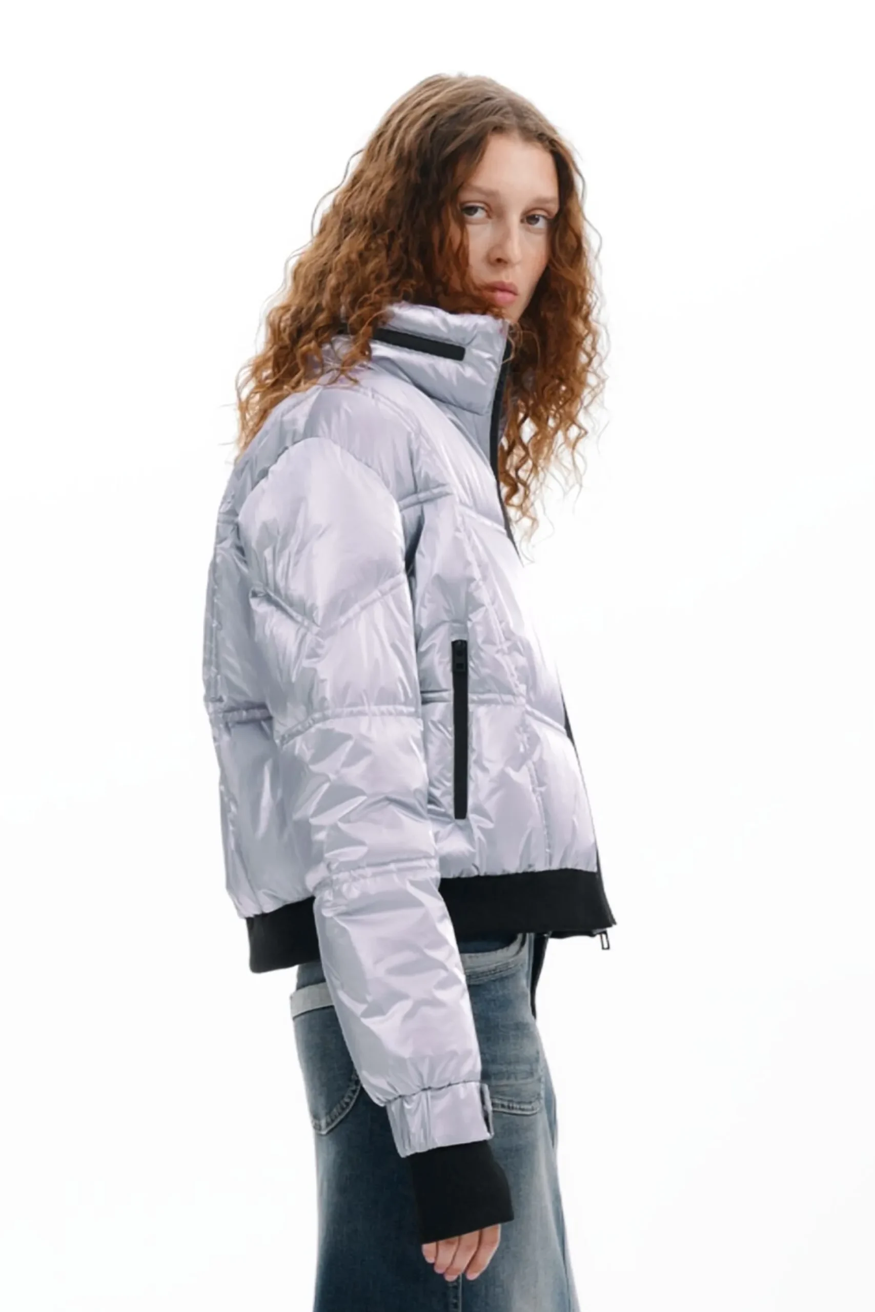 Metallic padded coat