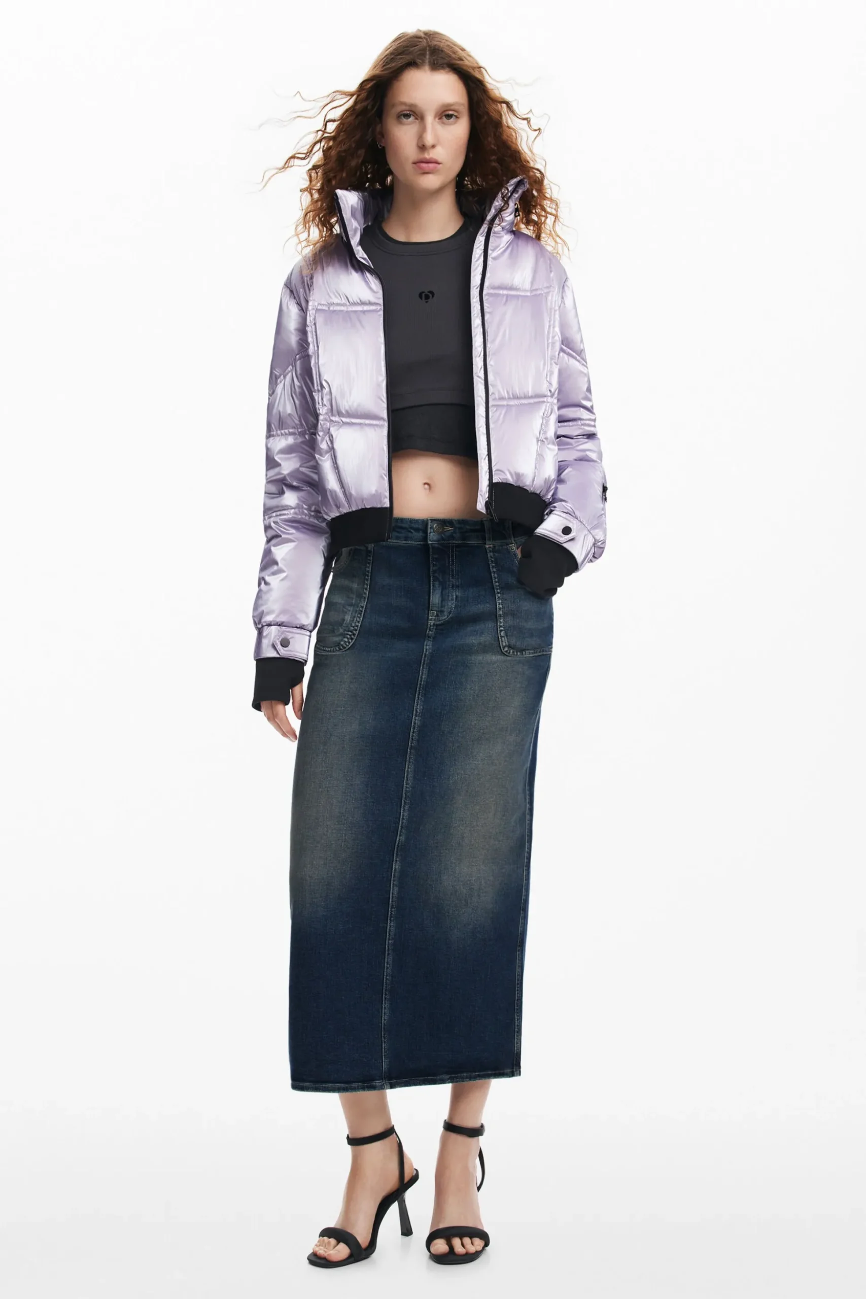 Metallic padded coat