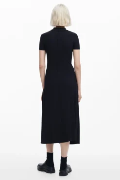 Midi dress with high neck