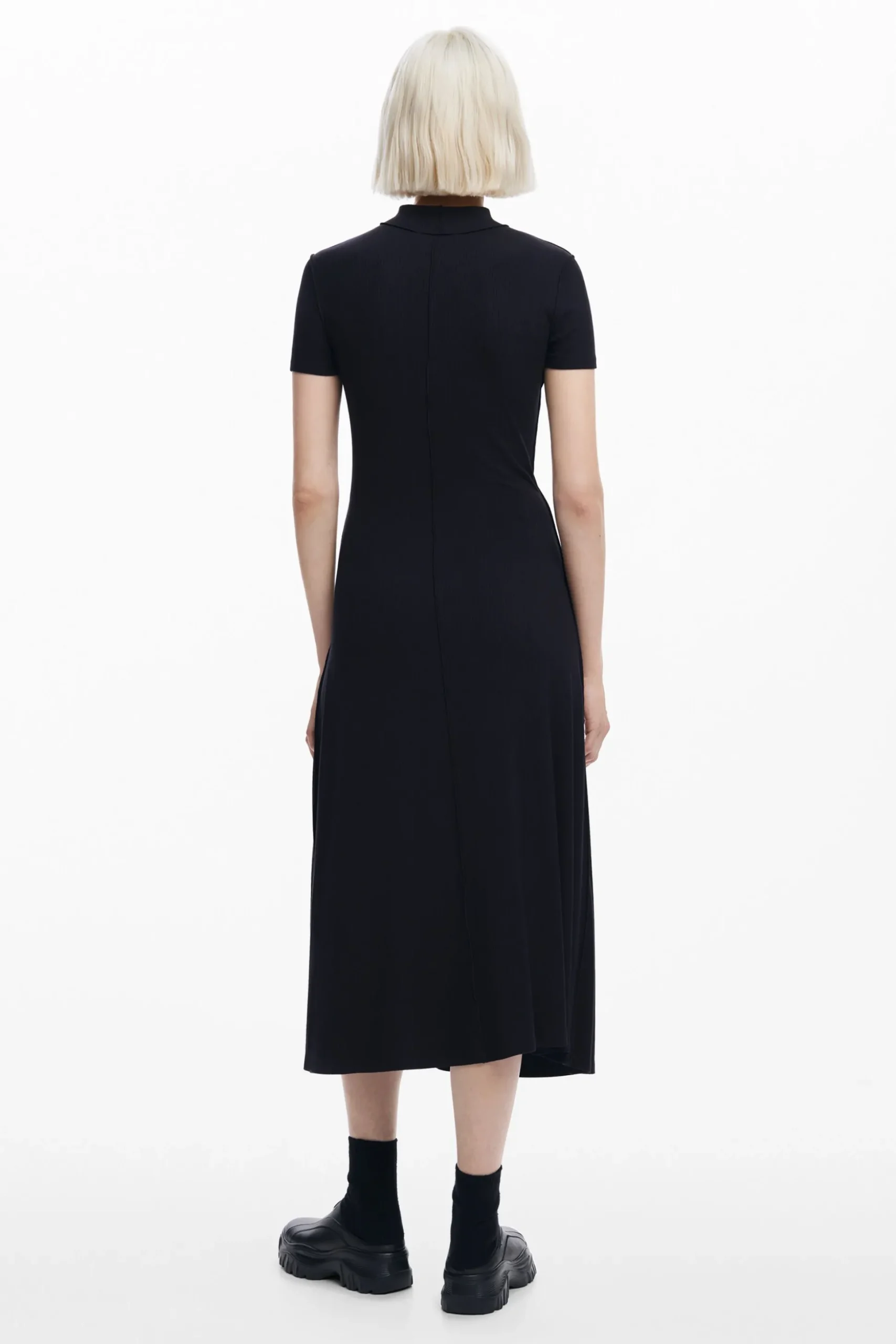 Midi dress with high neck