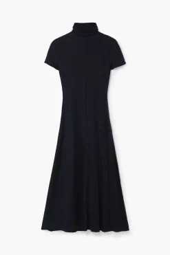Midi dress with high neck