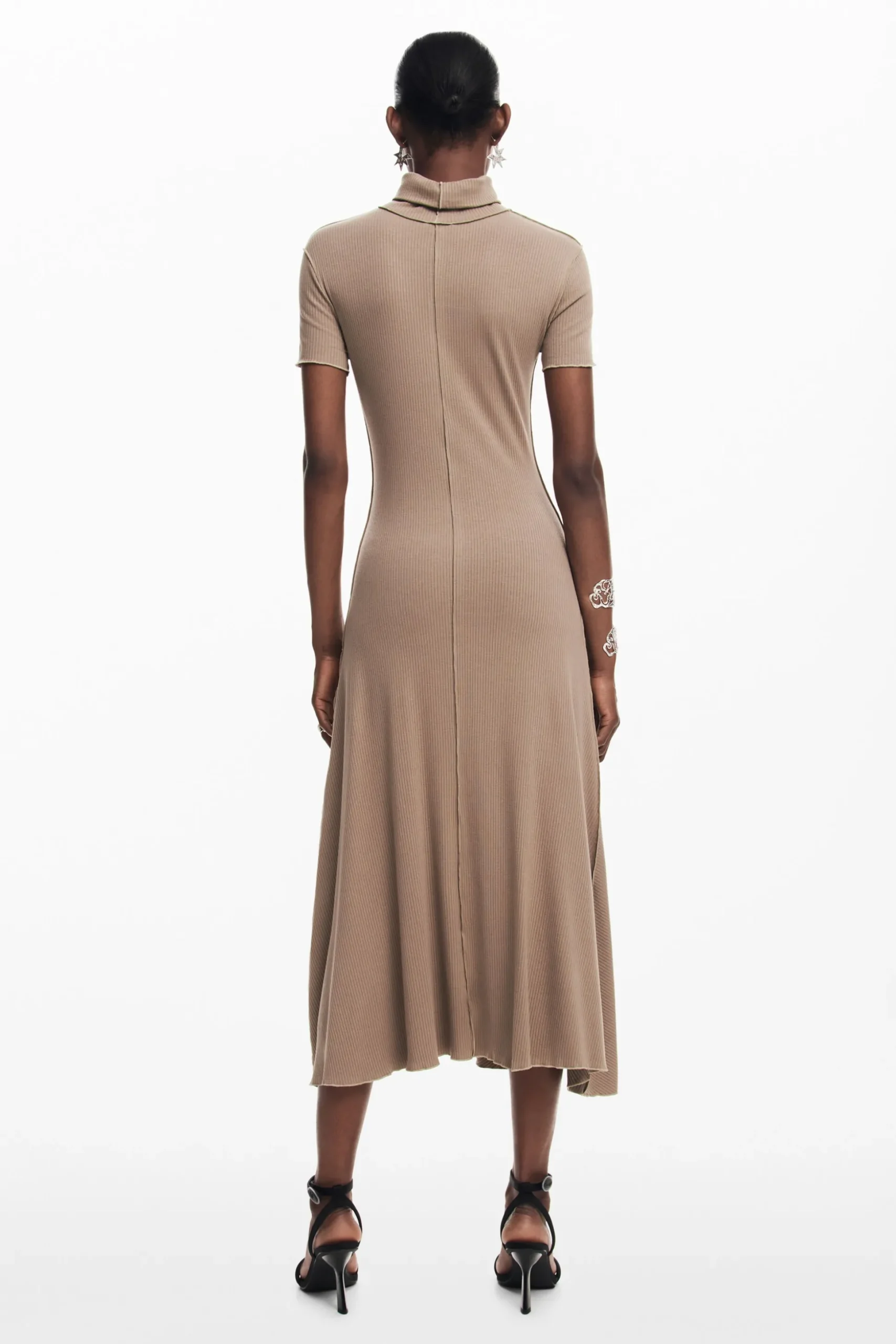 Midi dress with high neck