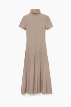 Midi dress with high neck