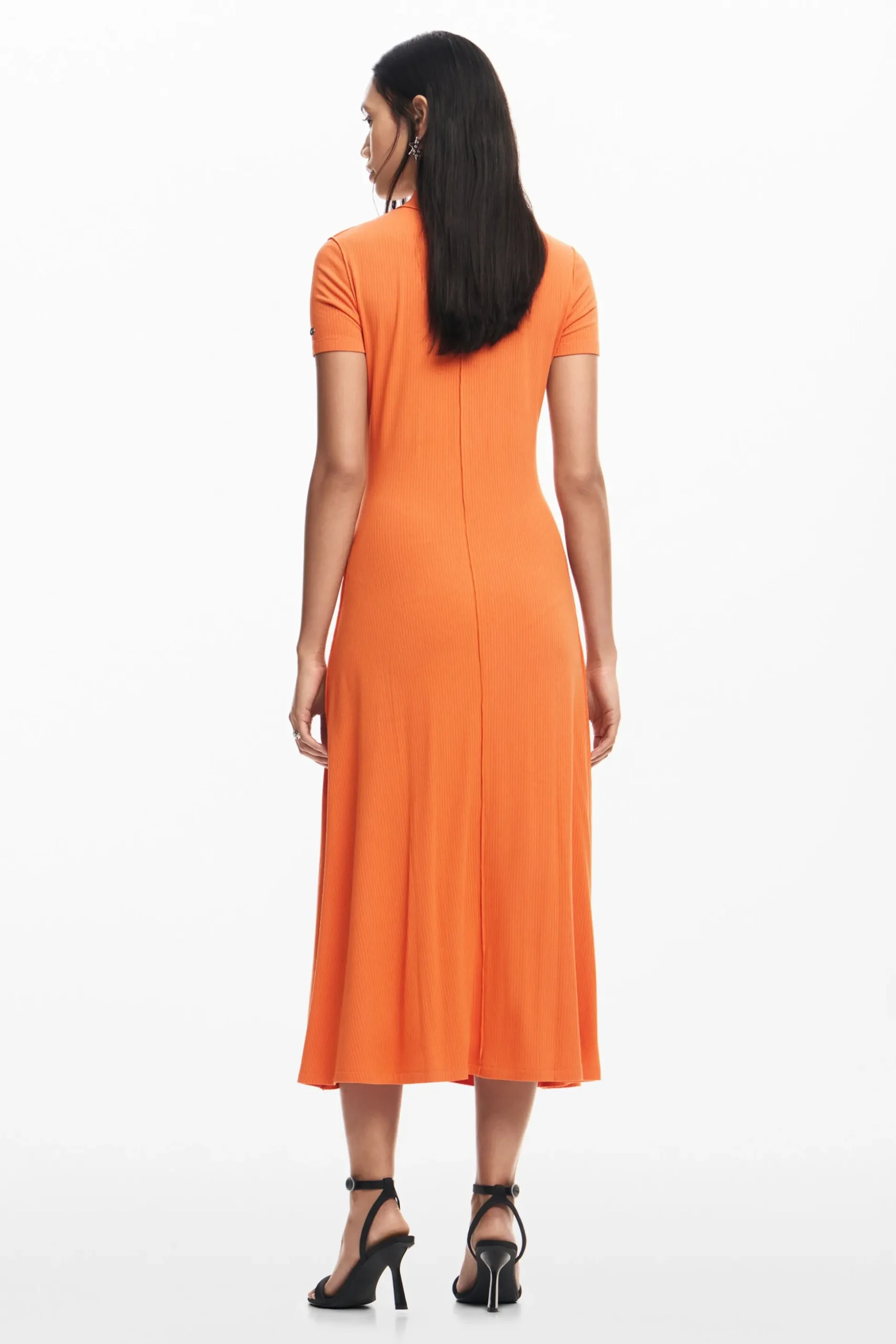 Midi dress with high neck