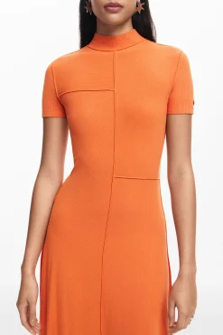 Midi dress with high neck