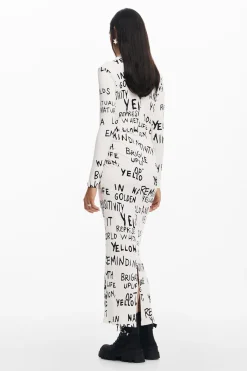 Midi dress with phrase