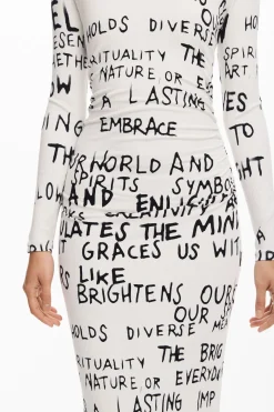 Midi dress with phrase