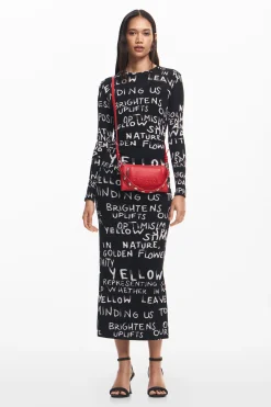 Midi dress with phrases