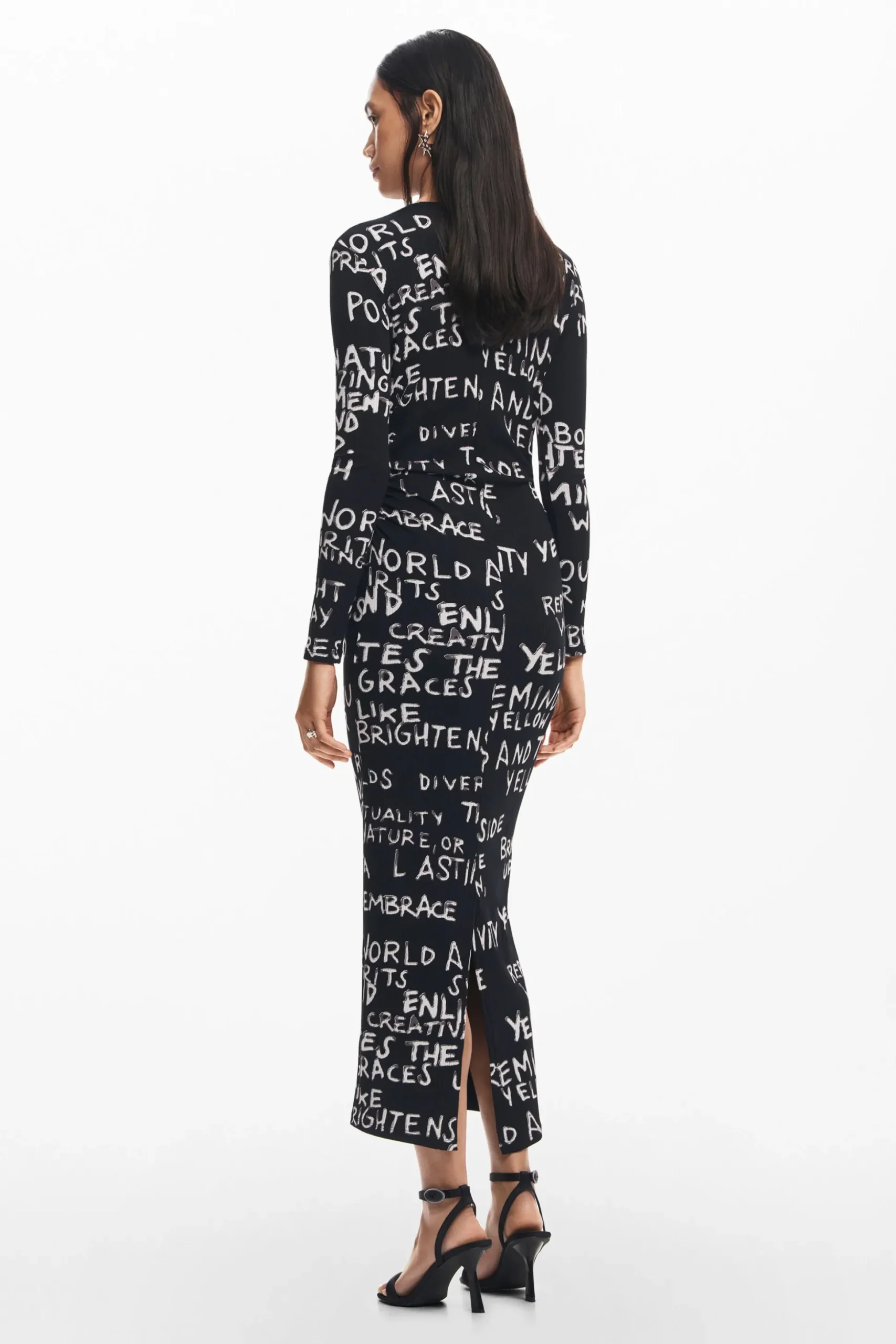 Midi dress with phrases