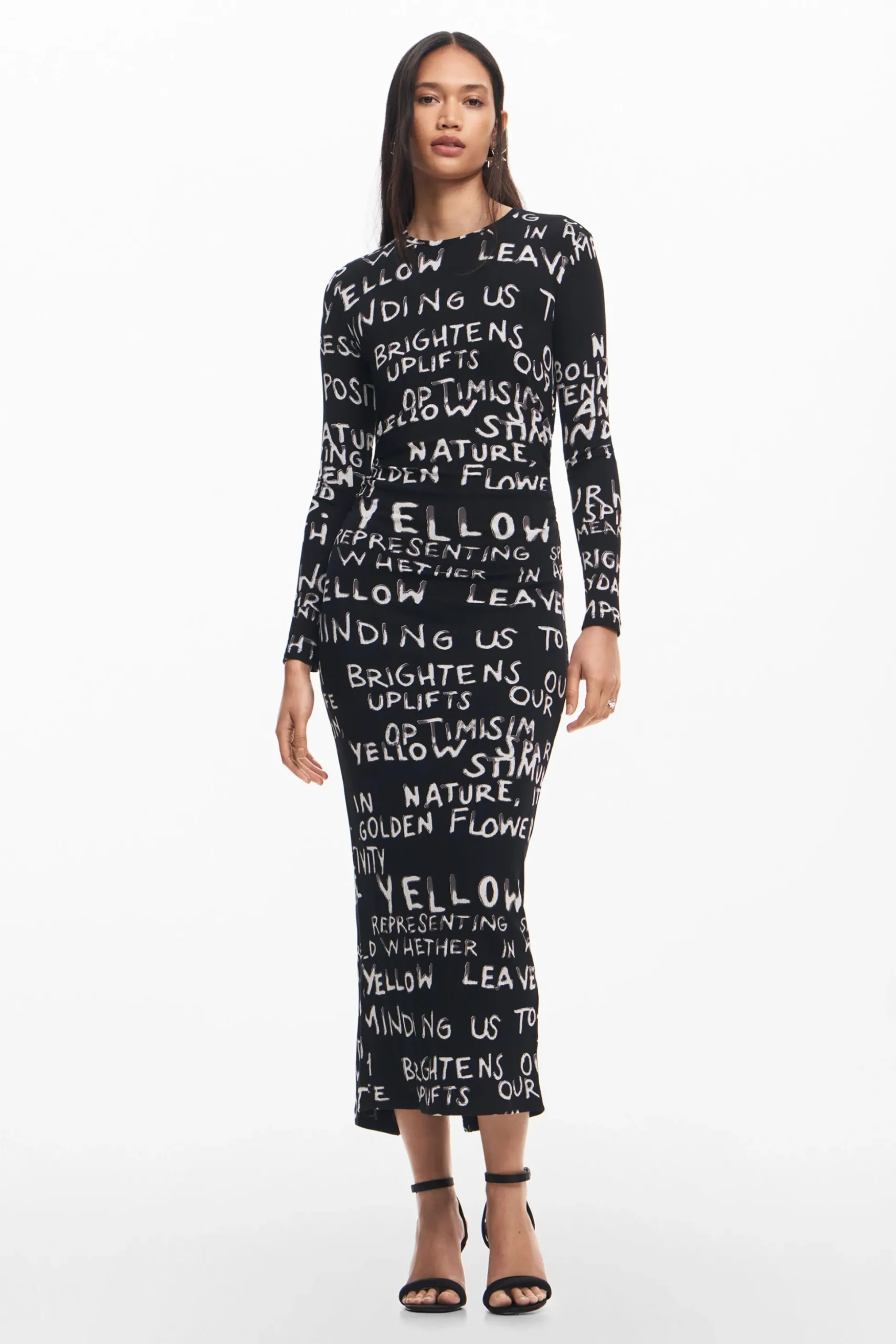 Midi dress with phrases