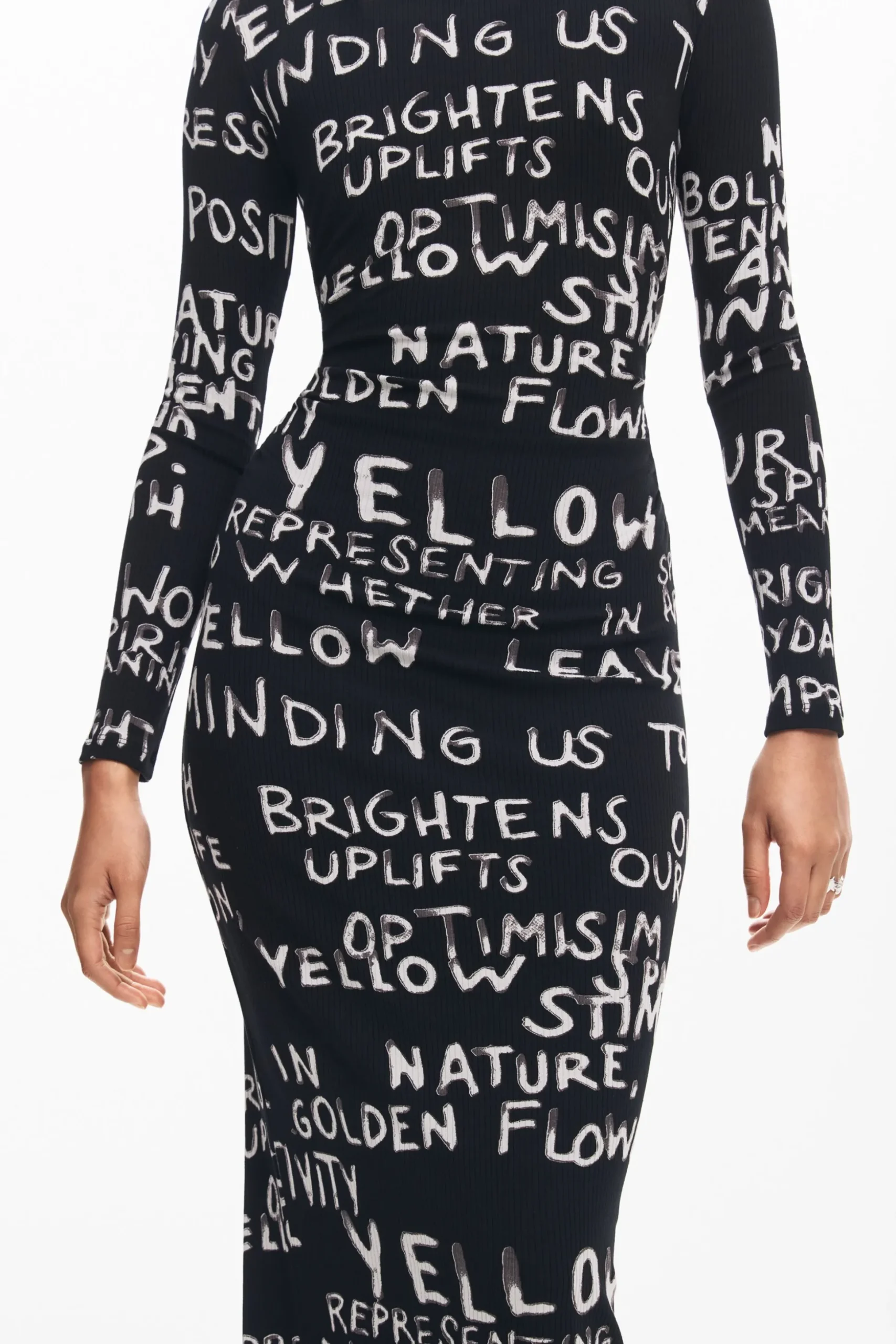 Midi dress with phrases