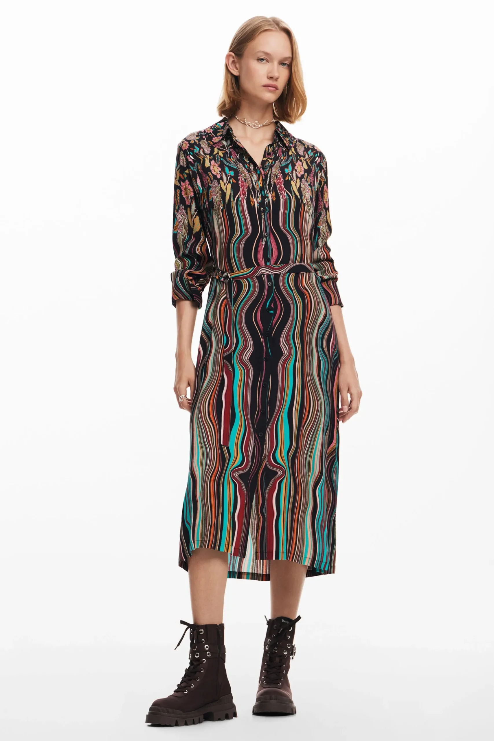 Midi shirt dress