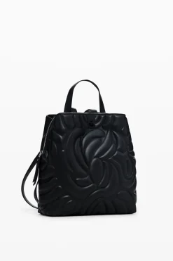 Mini backpack with geometric flowers
