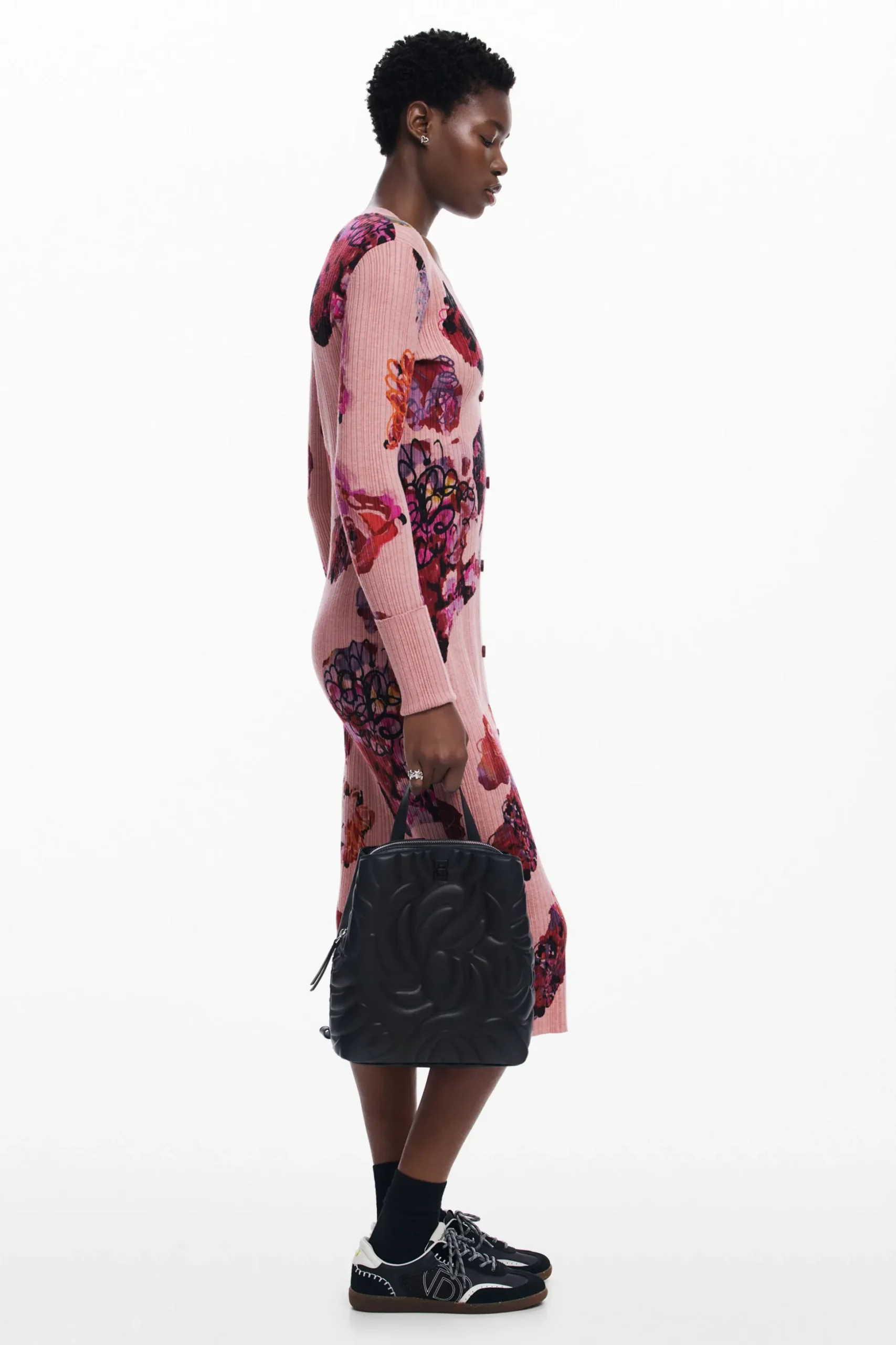 Mini backpack with geometric flowers