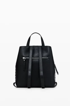 Mini backpack with geometric flowers
