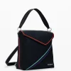 Mini backpack with stripes
