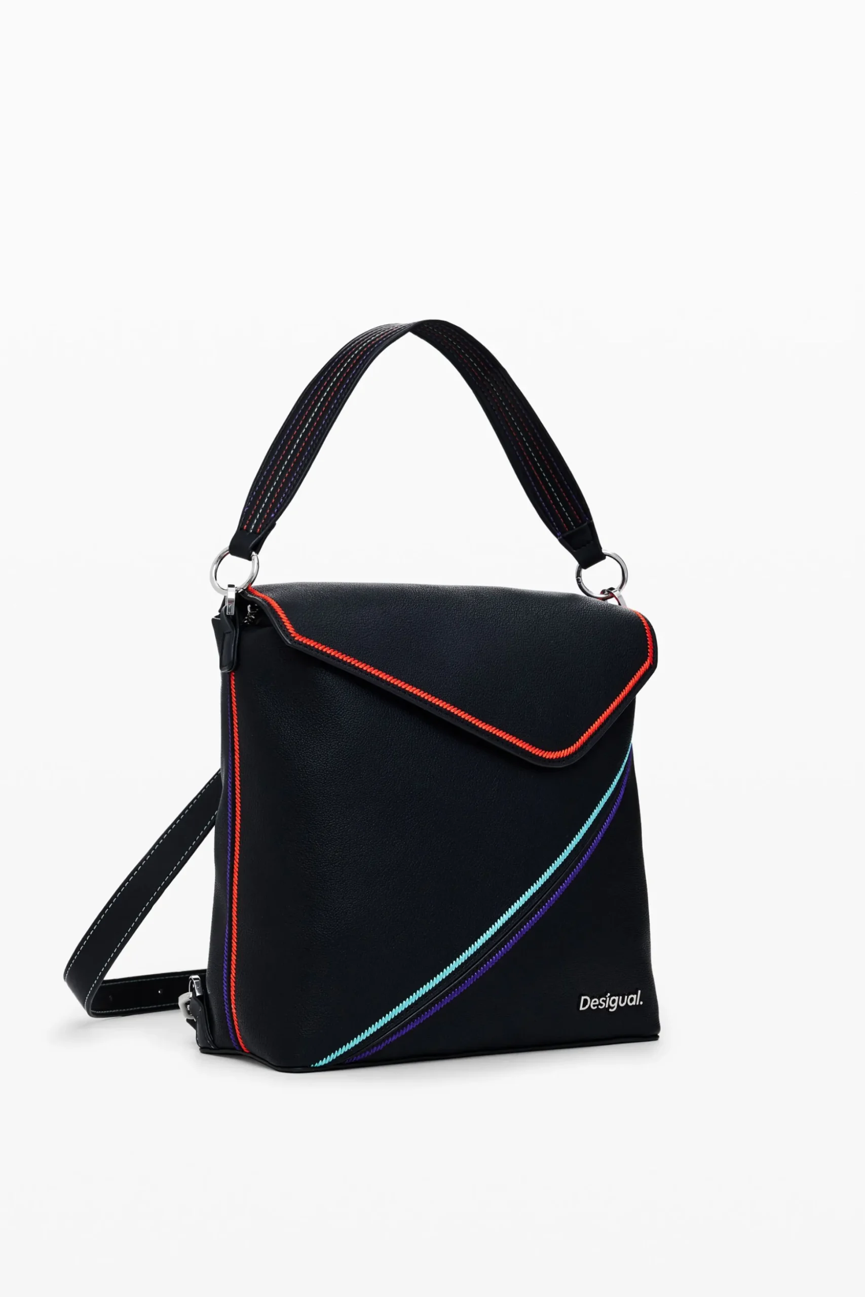 Mini backpack with stripes
