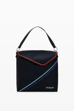 Mini backpack with stripes