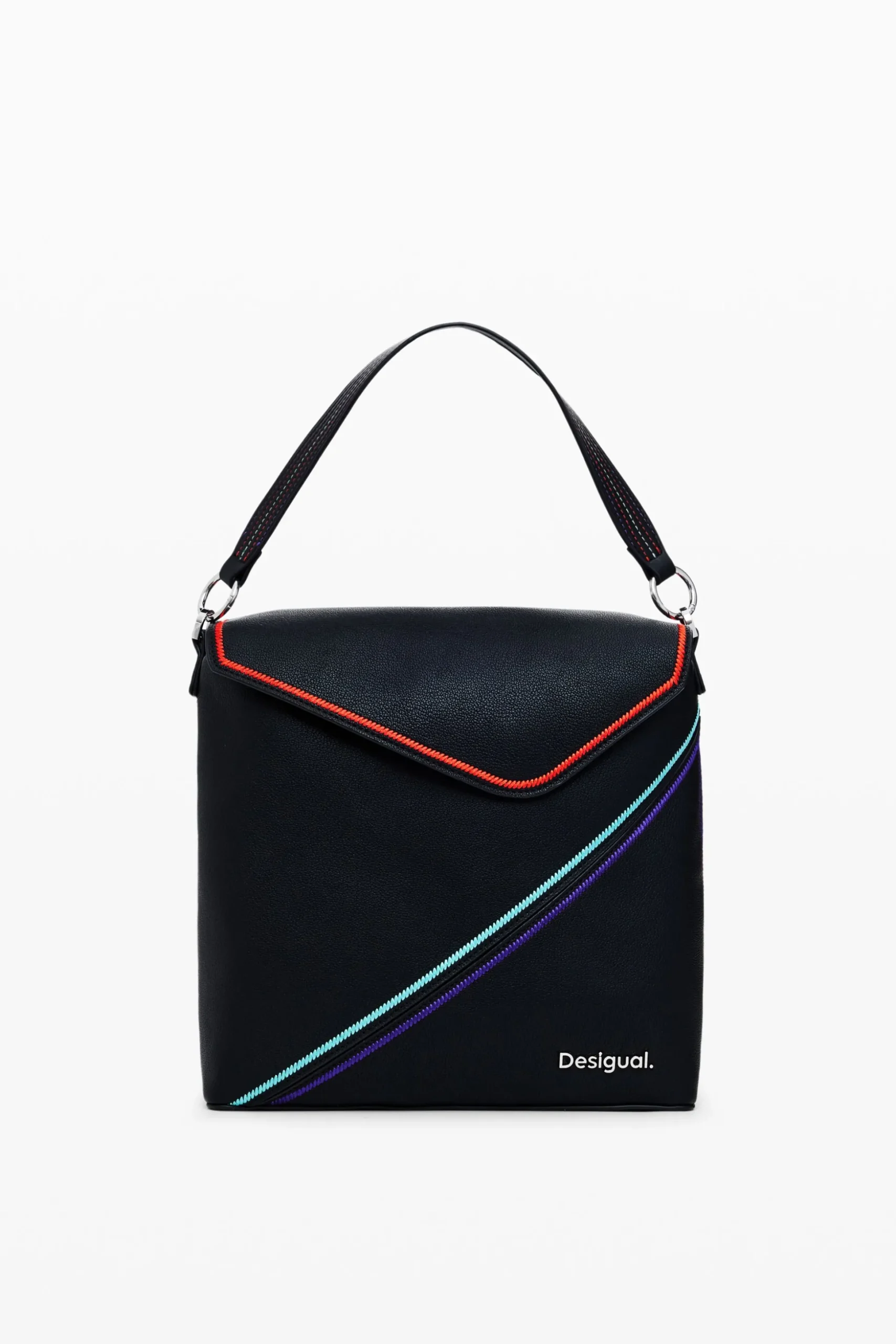 Mini backpack with stripes