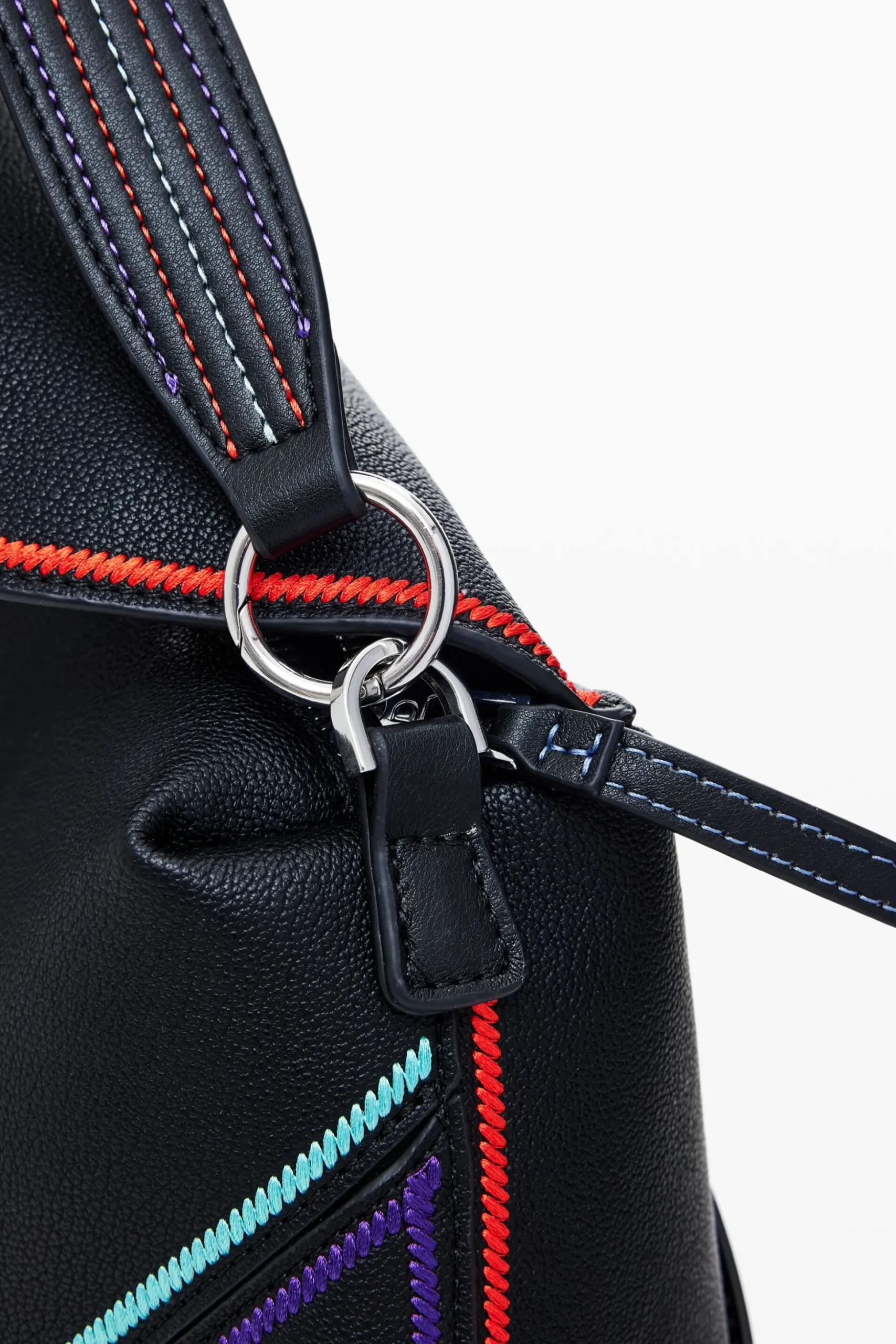 Mini backpack with stripes