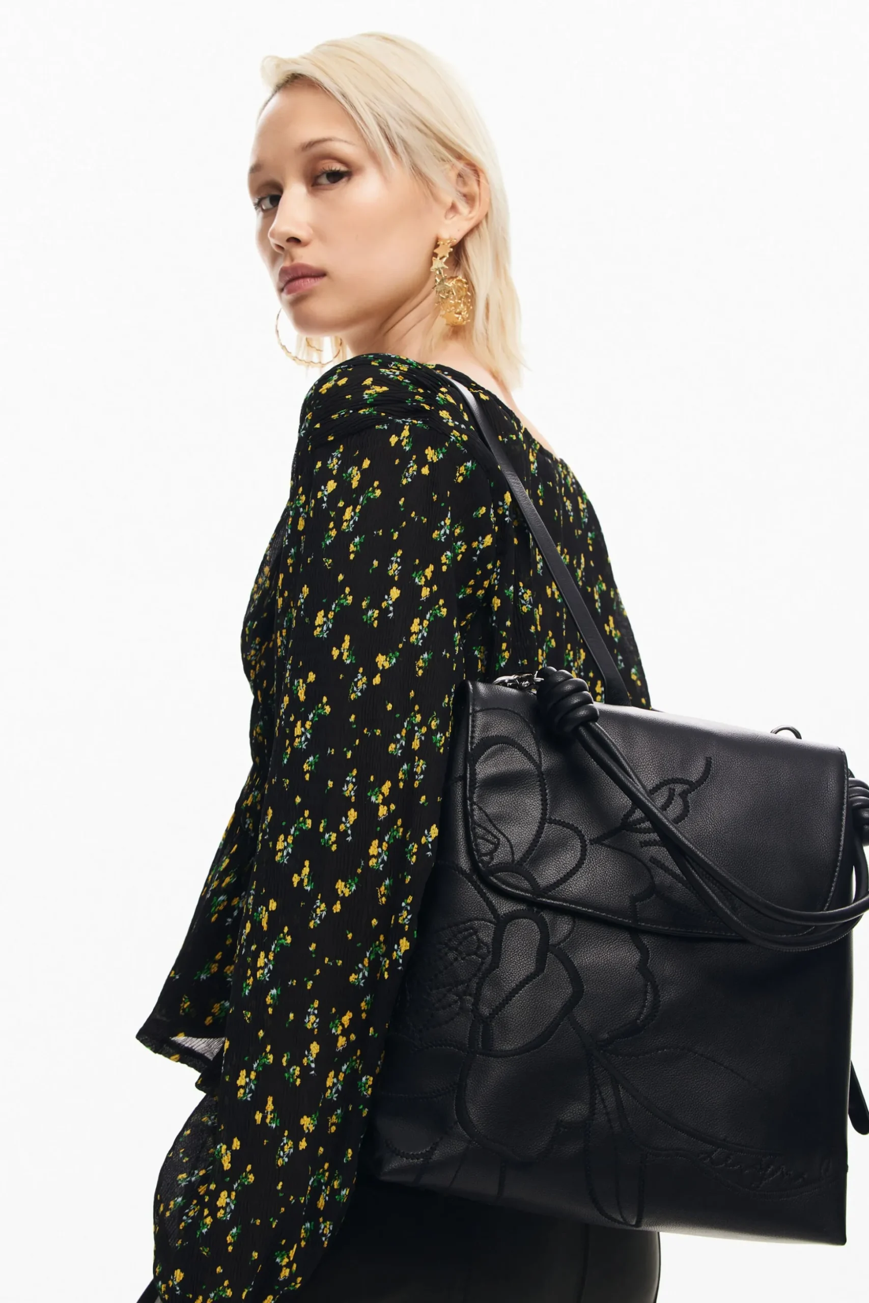 Mini botanical multi-position backpack