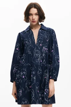 Mini dress with faces