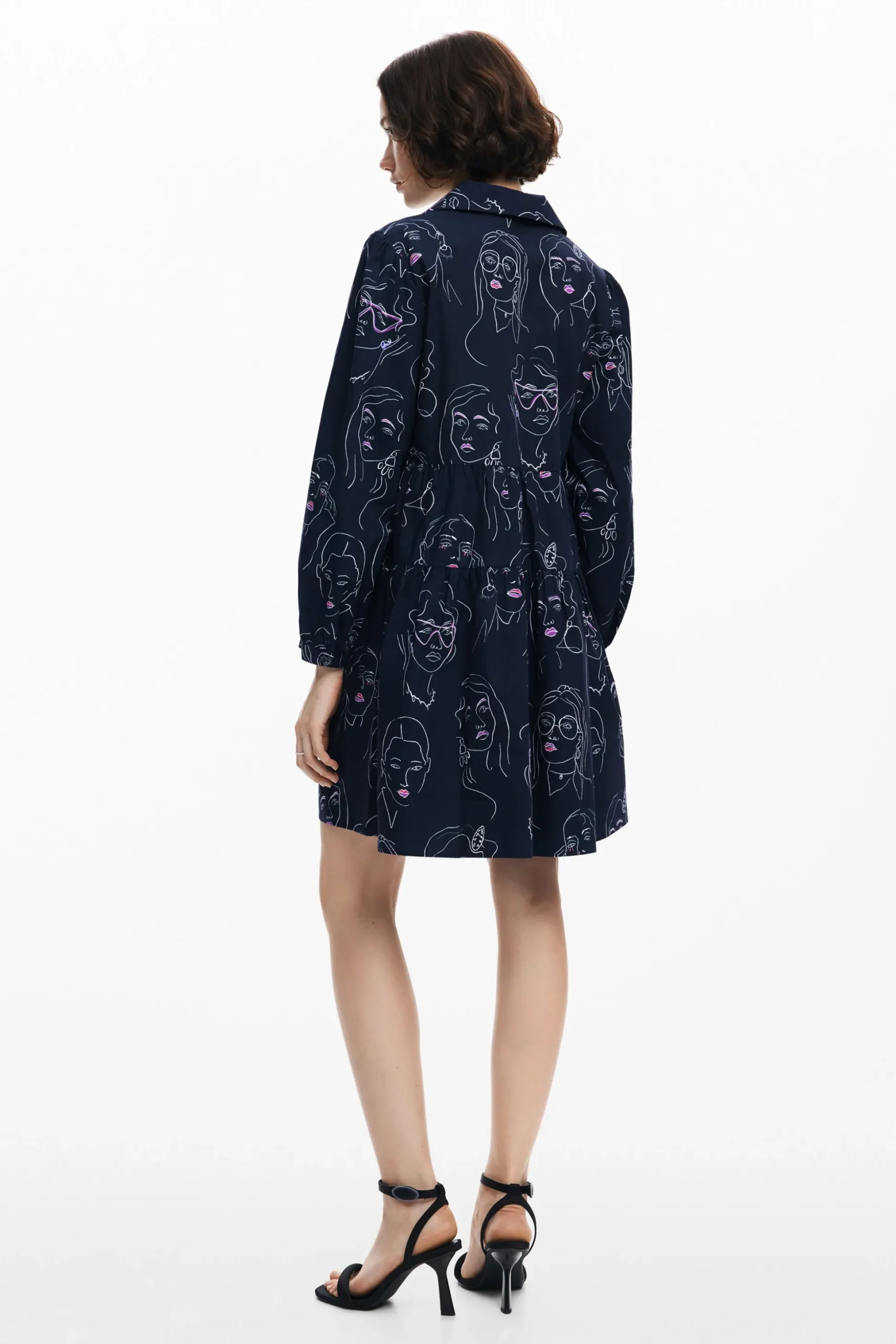 Mini dress with faces