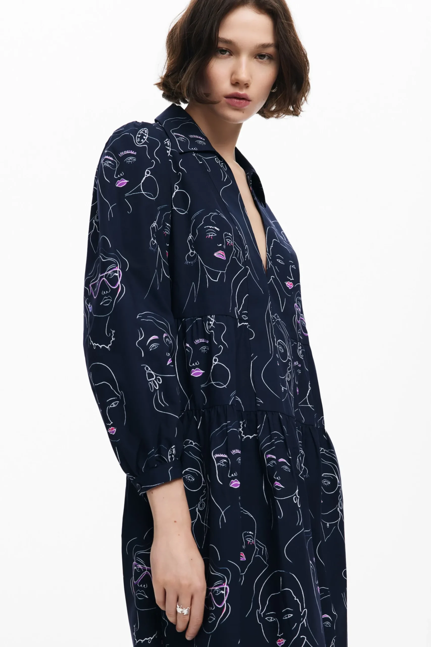 Mini dress with faces