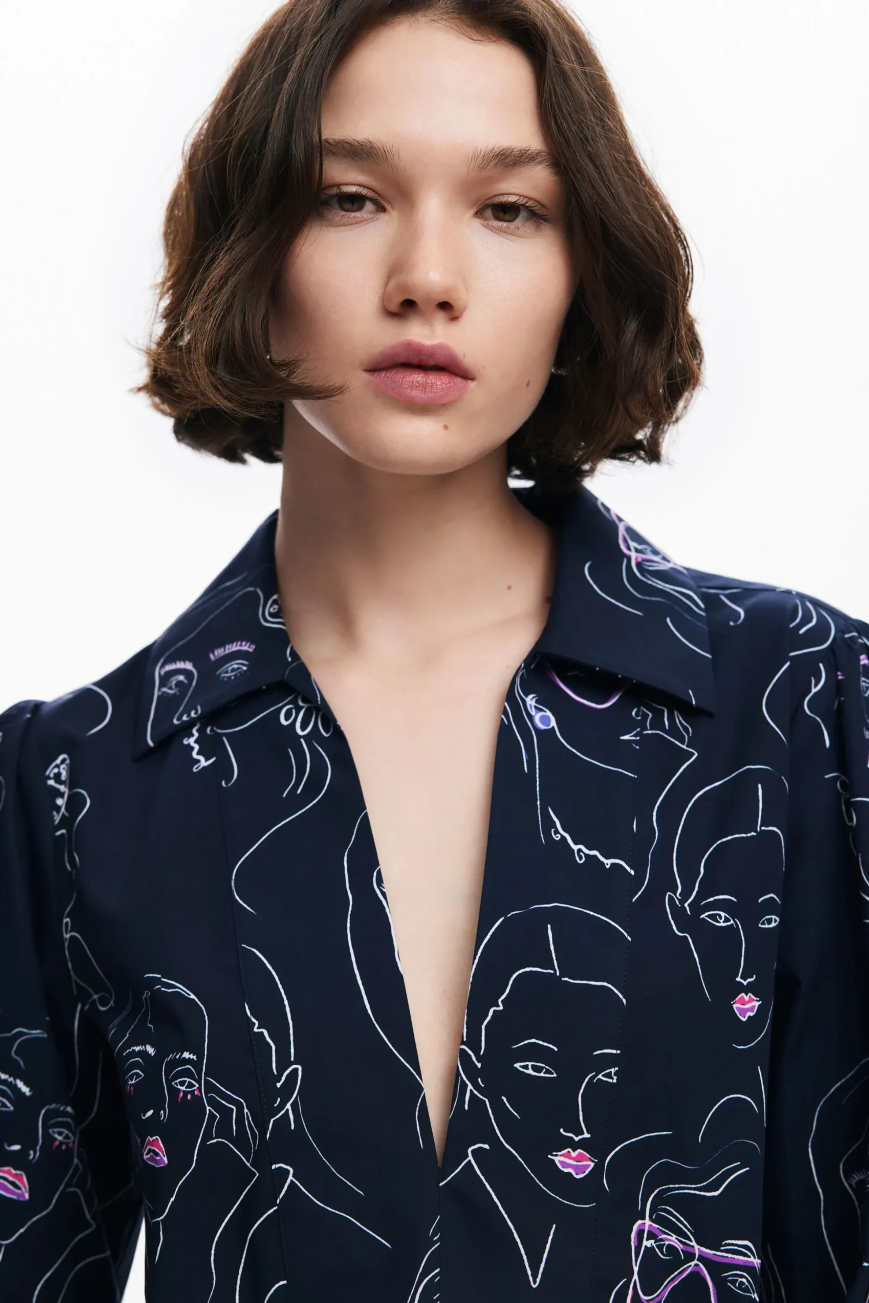 Mini dress with faces