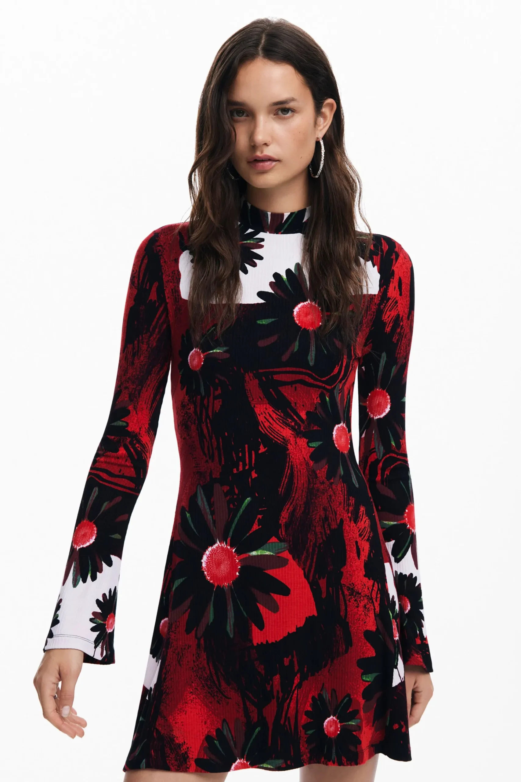 Mini dress with M. Christian Lacroix print