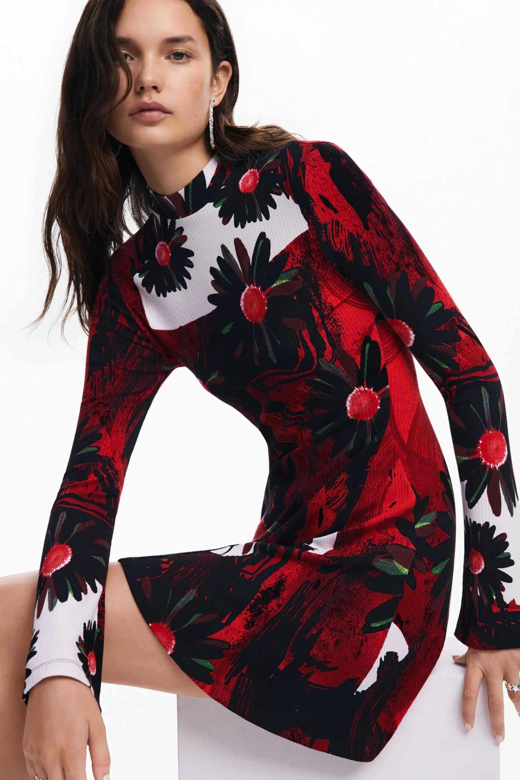 Mini dress with M. Christian Lacroix print