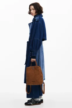 Mini embossed backpack