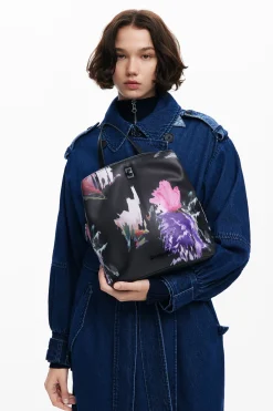 Mini faux leather backpack