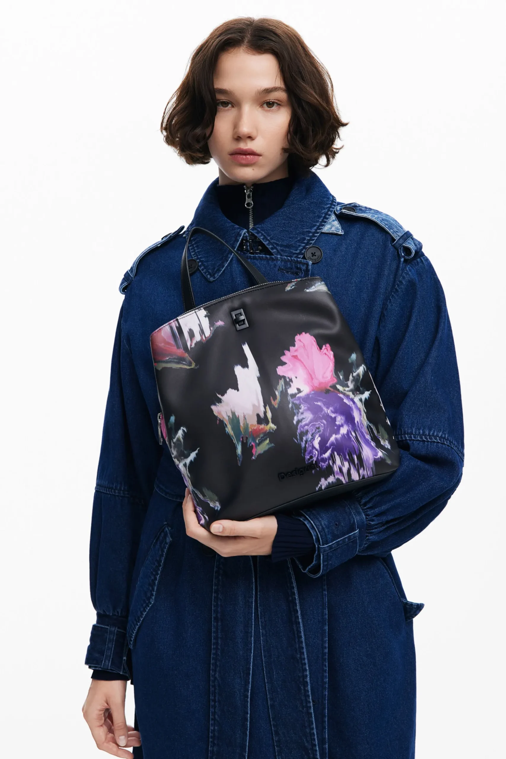 Mini faux leather backpack