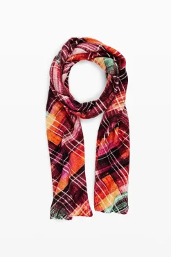 Multicolor fringe scarf