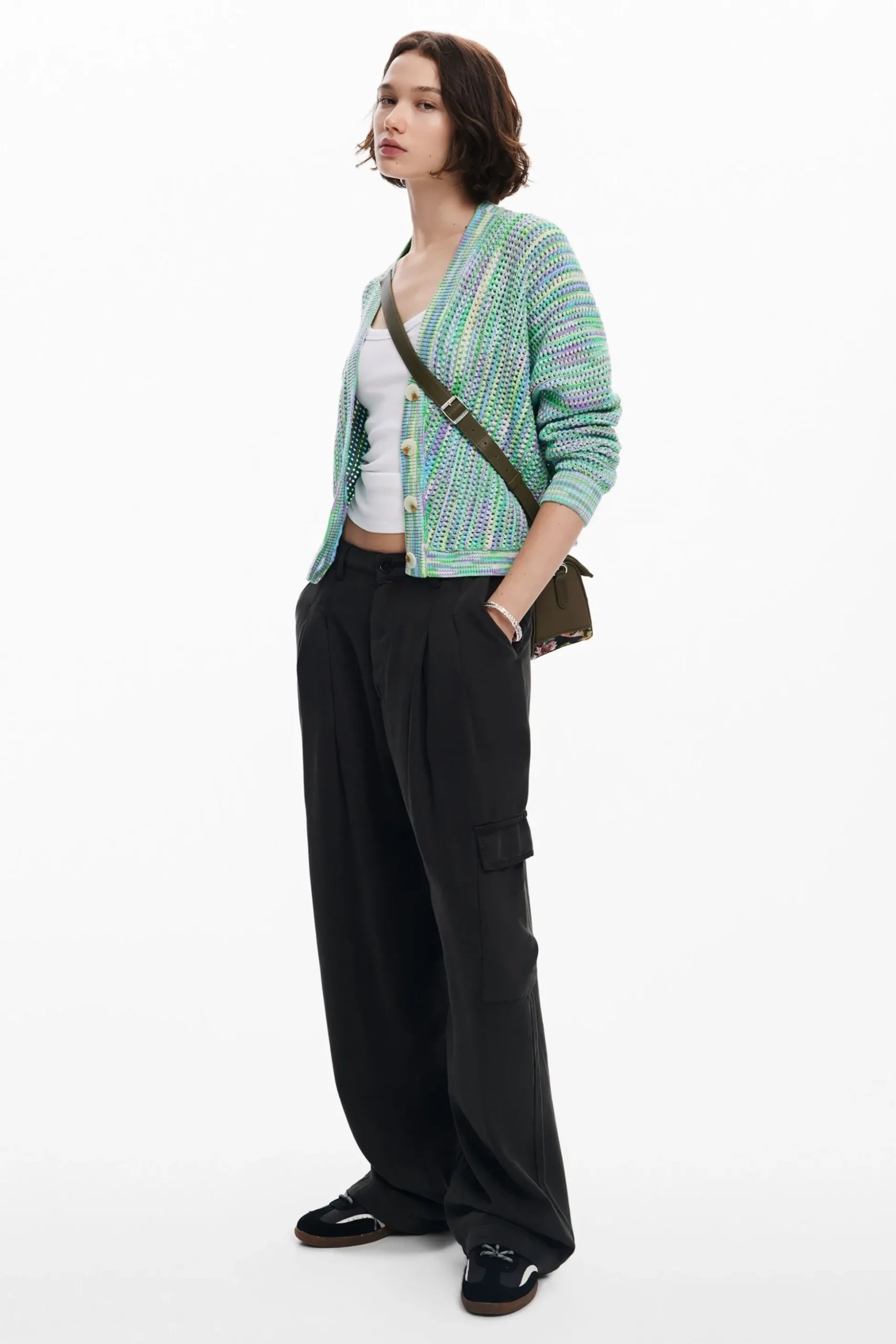 Multicolored printed cardigan