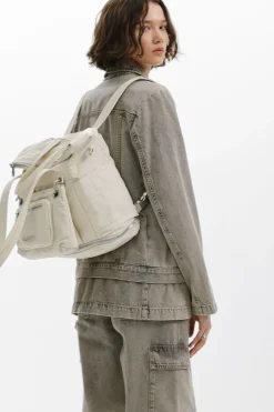 Multi-position nylon backpack