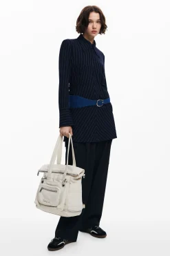 Multi-position nylon backpack