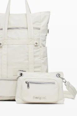 Multi-position nylon backpack