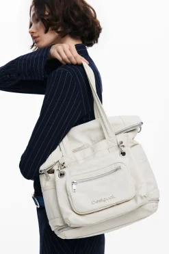 Multi-position nylon backpack