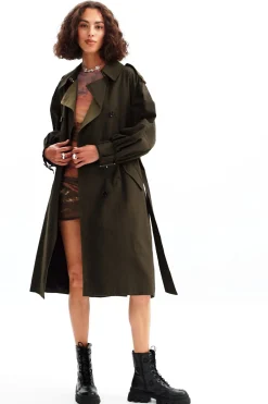 Oversize belted trench coat