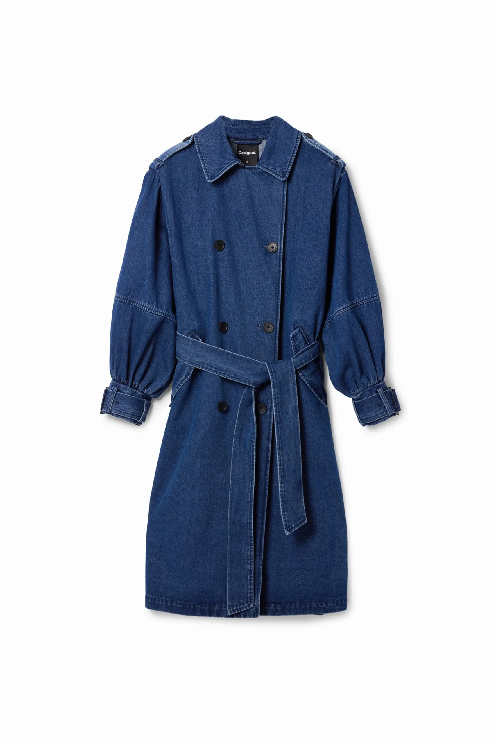 Oversize denim trench coat