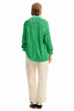 Oversize openwork cardigan