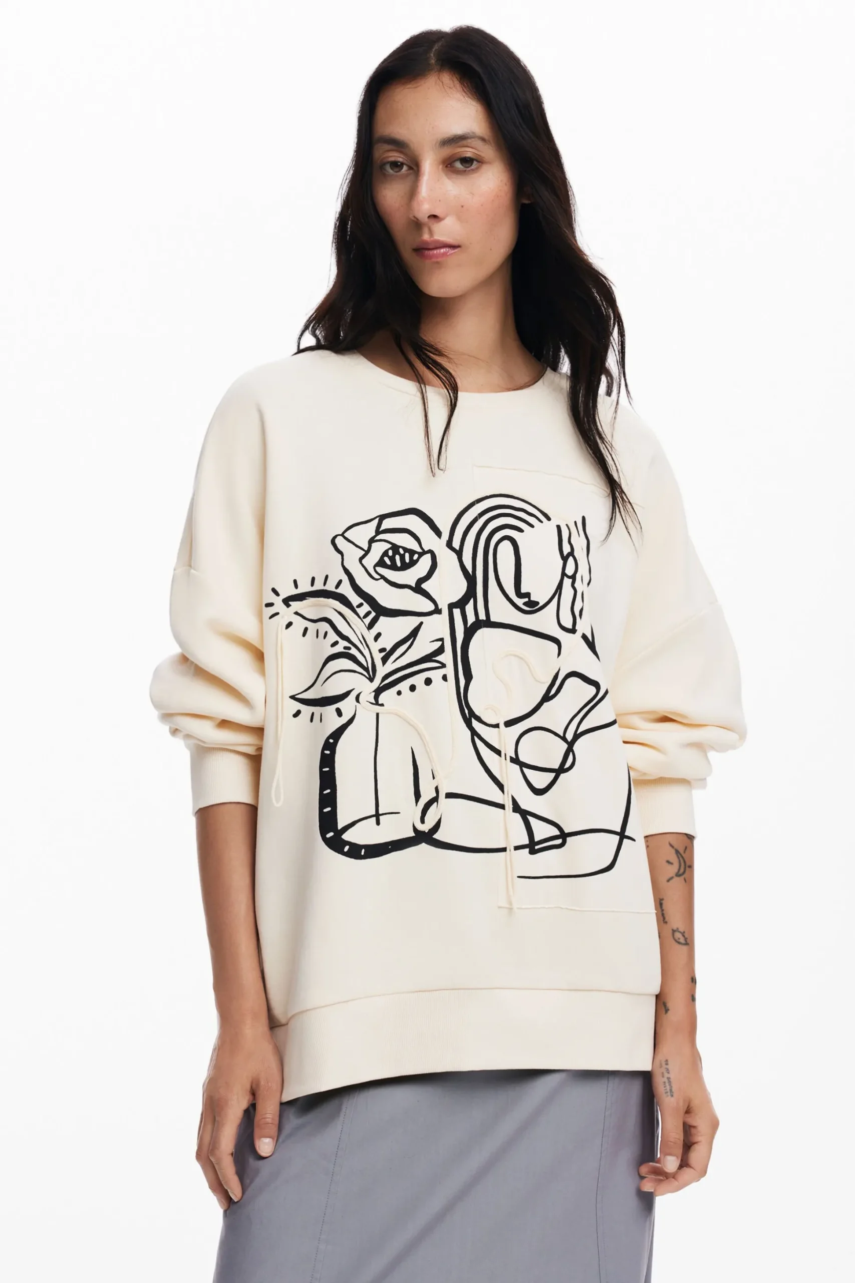 Oversized floral sweatshirt