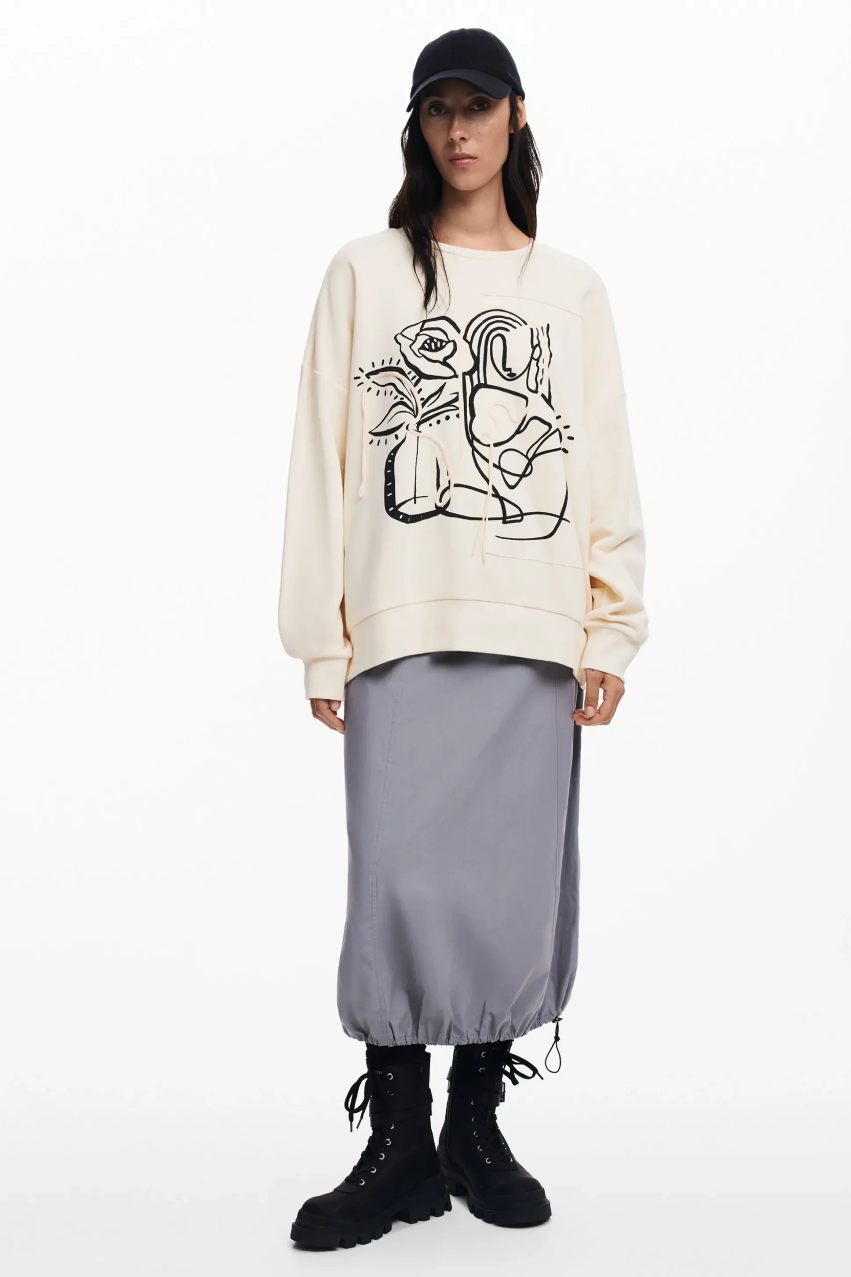 Oversized floral sweatshirt
